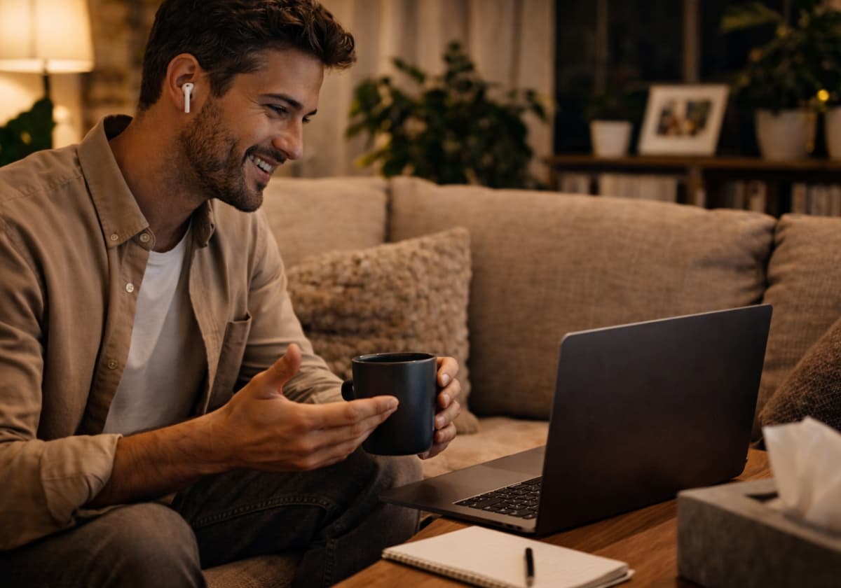 Gino Cosme, BACP-registered psychotherapist for gay men, in a professional consultation setting